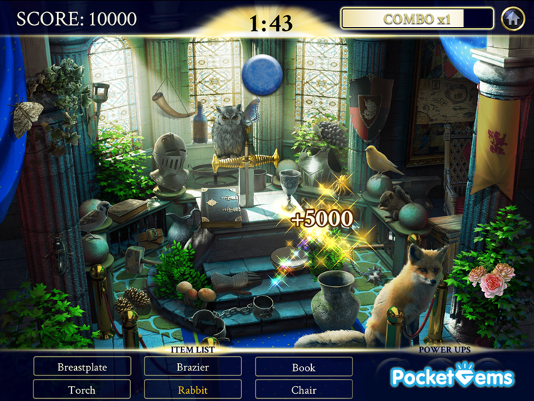 Hidden object scene featuring Camelot